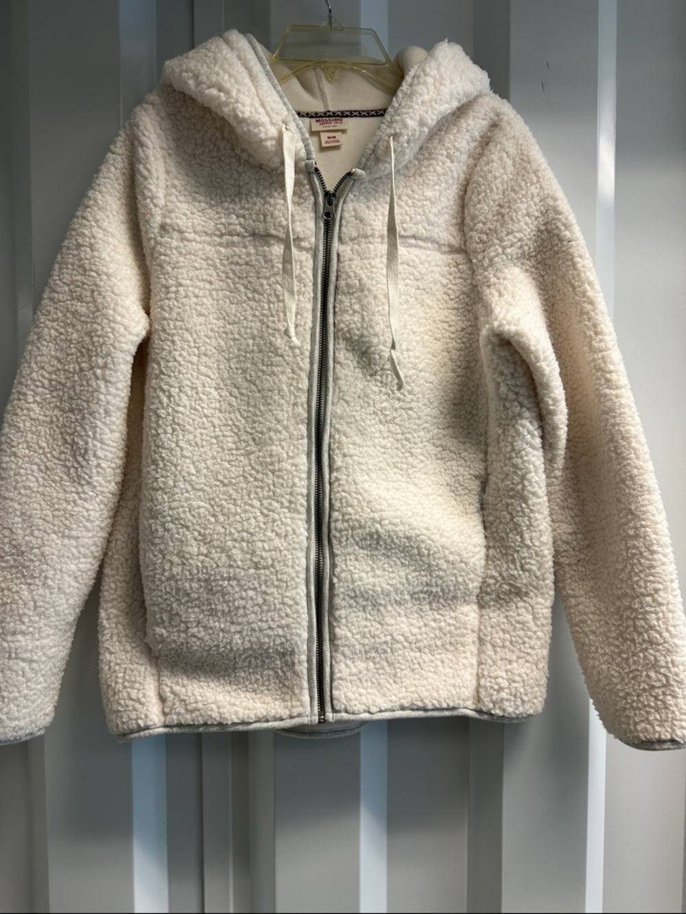 Mossimo Supply Co. Ladies jacket medium off-white teddy